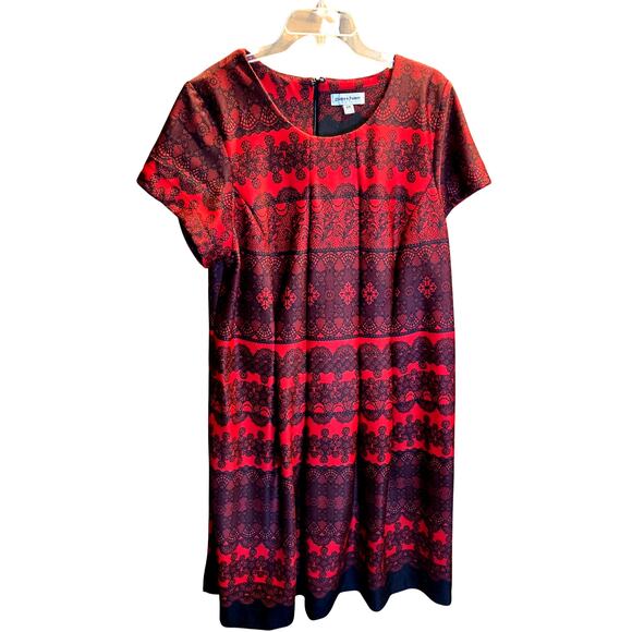 Shelby & Palmer 18W Red Women's Dress Short Sleeves Plus Size 2X 2XL XXL - Picture 2 of 7